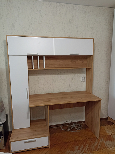 Письменный стол Лайт 03.243 дуб золотой (craft) / белый премиум фото покупателя 126