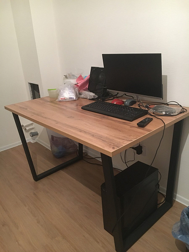 Стол Лота Лофт 140 25 мм черный матовый / бетон фото покупателя 278