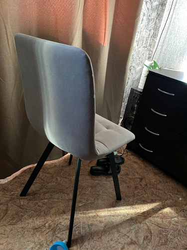 Стул на металлокаркасе Чилли К светло-серый велюр / черный каркас фото покупателя 775