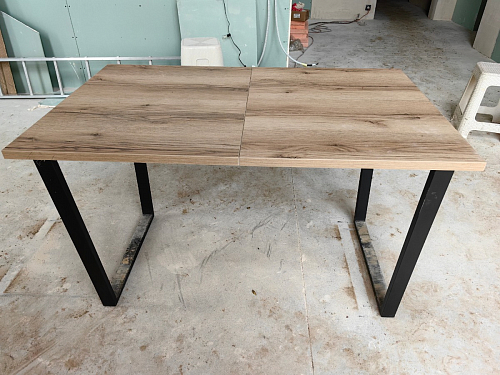 Стол Лота Лофт 140 25 мм черный матовый / дуб вотан фото покупателя 299