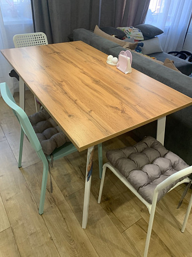 Стол Тринити Лофт 120 32 мм дуб галифакс табако / черный матовый фото покупателя 238