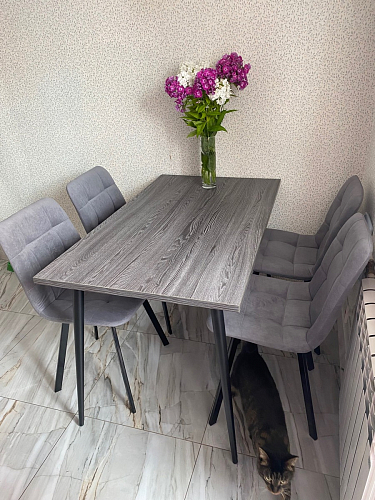 Стул на металлокаркасе Чилли синяя ткань / белый фото покупателя 355