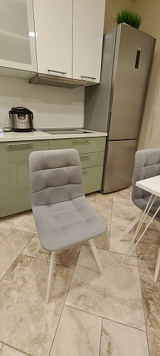 Стул на металлокаркасе Чилли К светло-серый велюр / черный каркас фото покупателя 793