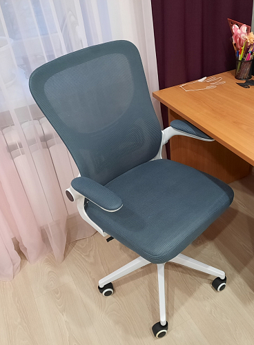 Компьютерное кресло Konfi gray / blue / white фото покупателя 260