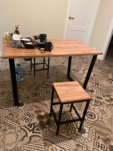 Деревянный стол Лота Лофт 140х80 дуб крафт табачный / черный матовый фото покупателя 407