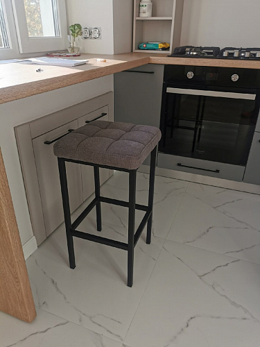 Барный стул Лофт микровелюр катания блэк / черный матовый фото покупателя 261