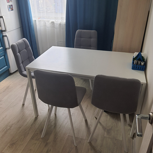 Стул на металлокаркасе Чилли синяя ткань / белый фото покупателя 287