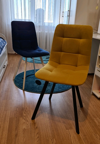 Стул на металлокаркасе Чилли зеленый / черный фото покупателя 967