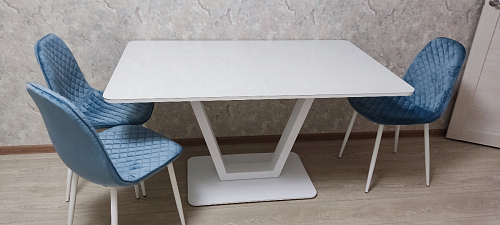 Стул на металлокаркасе Capri blue / white фото покупателя 9