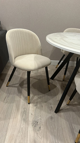 Стул на металлокаркасе Gabi dark beige / black / silver фото покупателя 755