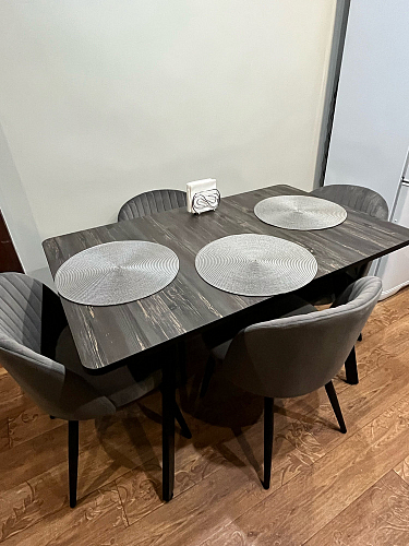 Стул на металлокаркасе Gabi 1 dark gray / black фото покупателя 845