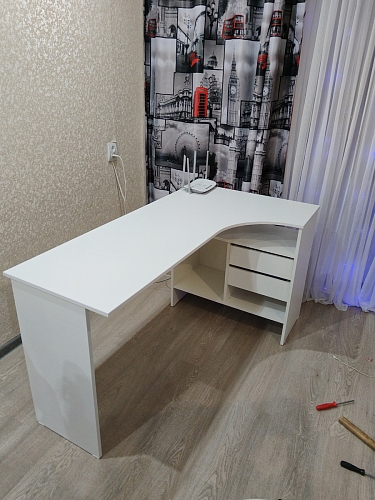 Письменный стол СПм-25 левый белый  - Уцененный экземпляр фото покупателя 34