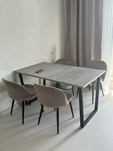 Деревянный стол Лота Лофт 140х80 черный матовый / бетон светлый фото покупателя 903