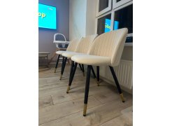 Стул на металлокаркасе Gabi 1 бежевый / черный с серебряными наконечниками фото покупателя 373