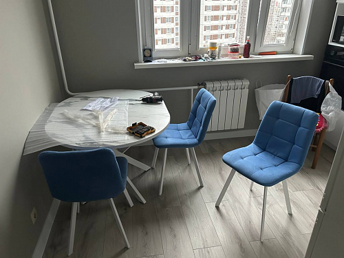 Стул на металлокаркасе Чилли серый велюр / черный фото покупателя 448