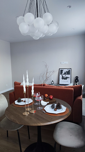 Стол Тулип 90х73 белый мрамор / золото фото покупателя 81