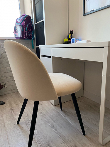 Стул на металлокаркасе Gabi 1 light purple / black / gold фото покупателя 138