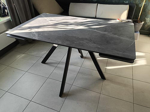 Керамический стол Вилли 140(200)х80 carmen light grey / черный фото покупателя 40