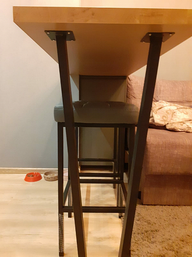 Барный стул Лофт ткань канди крем / черный матовый фото покупателя 130