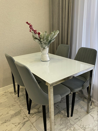 Стул на металлокаркасе Kora light blue / white фото покупателя 20