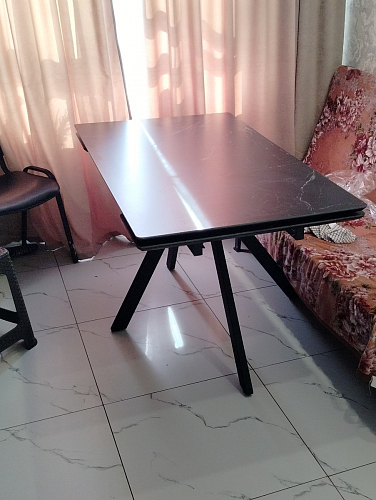 Керамический стол Вилли 140(200)х80 серый мрамор larka grey / черный фото покупателя 36