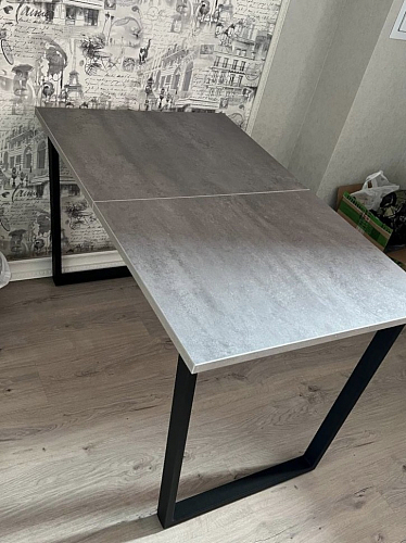 Стол Лота Лофт 120 32 мм бетон / черный матовый фото покупателя 5