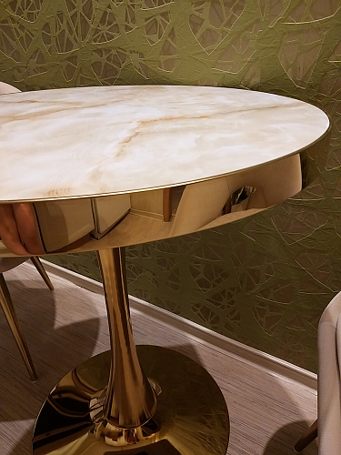 Деревянный стол Dorian 70x75 бежевый / золотой фото покупателя 21