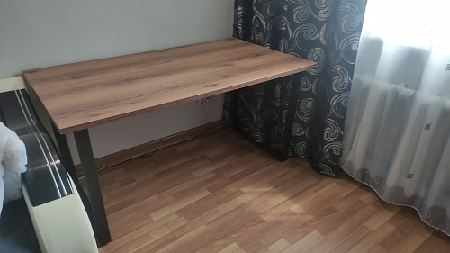 Стол Лота Лофт 140 25 мм черный матовый / дуб вотан фото покупателя 200