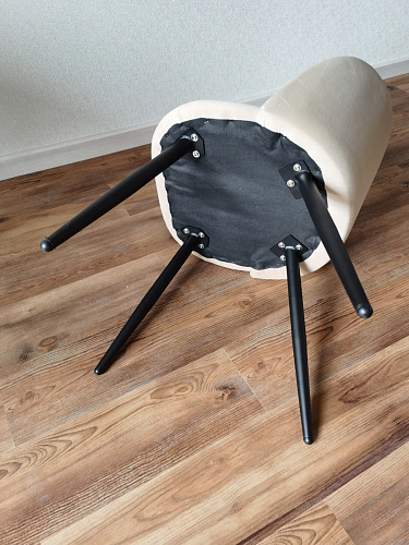 Стул на металлокаркасе Gabi dark beige / black / silver фото покупателя 809