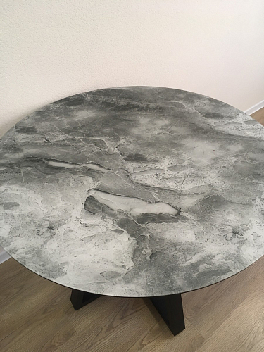 Стеклянный стол Норфолк 100 золото фото покупателя 9