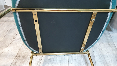 Стул на металлокаркасе Kamelia зеленый / золото фото покупателя 84