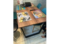 Деревянный стол Лота Лофт 120(160)х75 черный матовый / бетон светлый фото покупателя 255