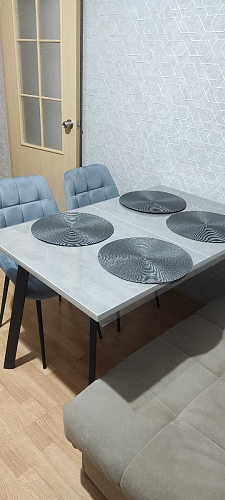 Стол Тринити Лофт 120x80x75 дуб крафт золотой / белый матовый фото покупателя 52