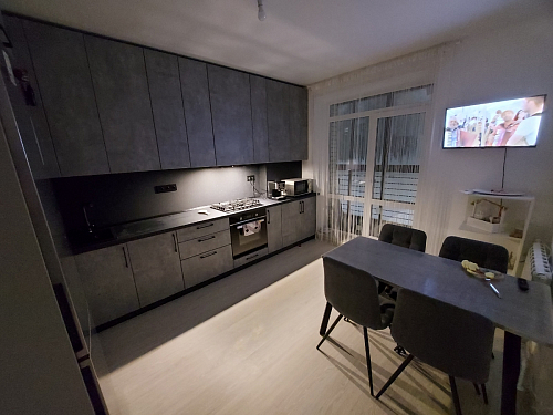 Стол Тринити Лофт 120 32 мм бетон / черный матовый фото покупателя 460