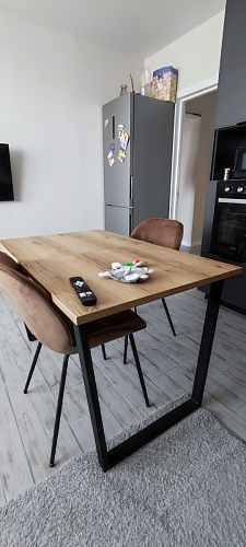 Деревянный стол Лота Лофт 140х80 черный матовый / бетон светлый фото покупателя 457