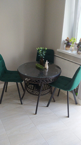 Стул на металлокаркасе Чилли синяя ткань / белый фото покупателя 620