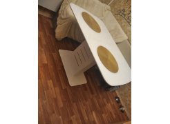 Стол на тумбе Кейтлин черный / серый фото покупателя 5