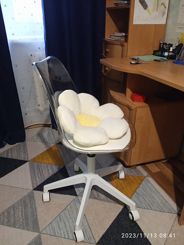 Компьютерное кресло Kolin с подушкой clear / white фото покупателя 537