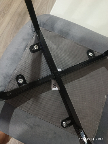 Стул на металлокаркасе Чилли К светло-серый велюр / черный каркас фото покупателя 531