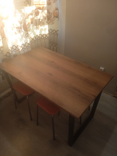 Деревянный стол Лота Лофт 140х80 черный матовый / бетон светлый фото покупателя 484