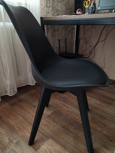 Деревянный стул Bonuss темно-серый / черное сидение / черный фото покупателя 108