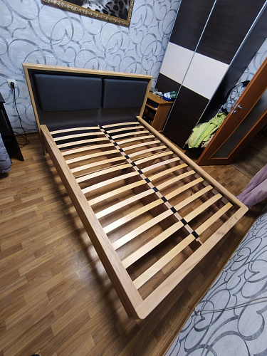 Двуспальная кровать Клауд 160х200 парящая дуб крафт золотой / антрацит фото покупателя 424