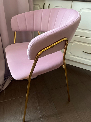 Стул на металлокаркасе Kamelia темно-серый / золотой фото покупателя 83