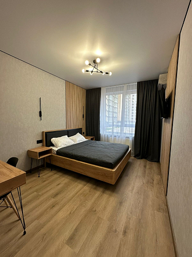 Двуспальная кровать Клауд 160х200 парящая дуб крафт золотой / антрацит фото покупателя 397