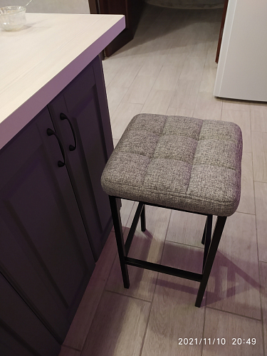 Барный стул Лофт микровелюр катания блэк / черный матовый фото покупателя 240