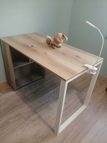 Письменный стол Битти Лофт 116х60х75 дуб вотан / черный матовый фото покупателя 20