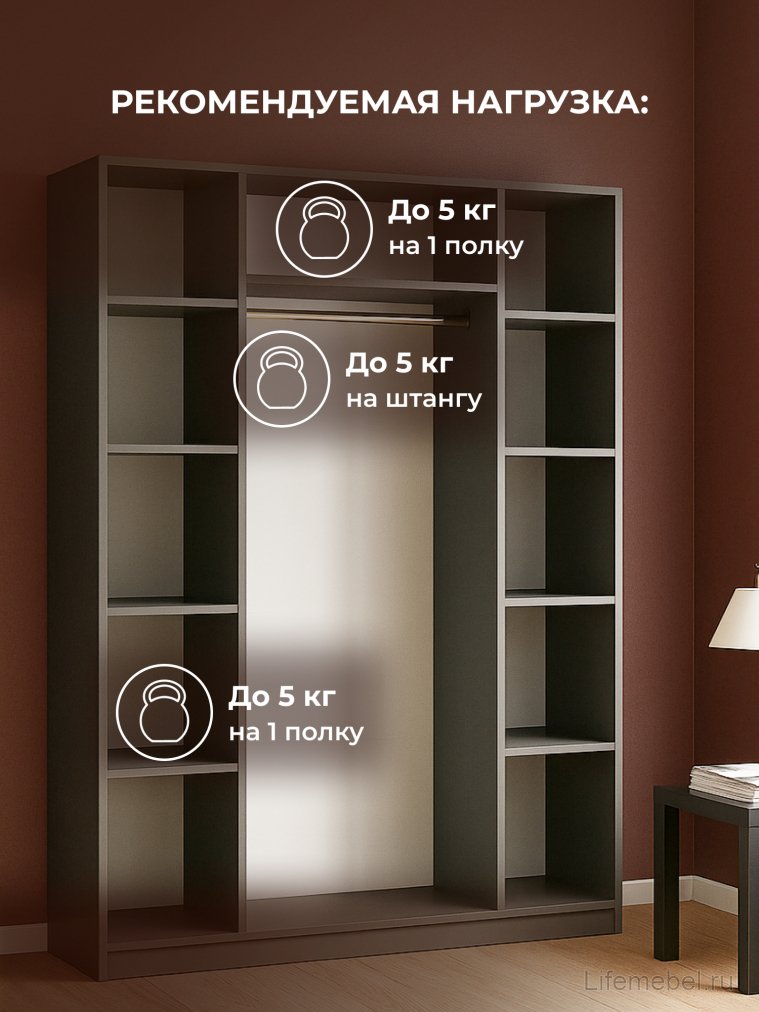 Шкаф Даиго четырехстворчатый графит серый