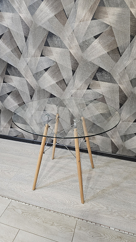 Стеклянный стол PT-151 80х80х76 clear glass / wood фото покупателя 22