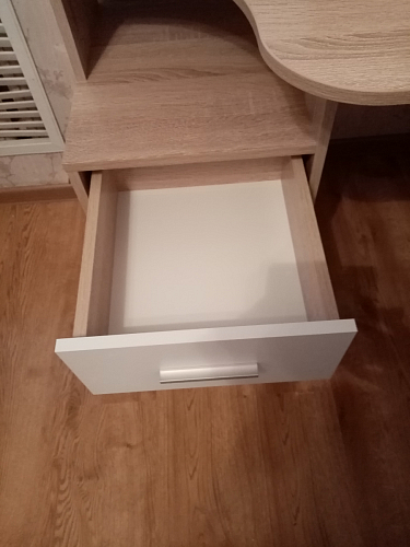 Компьютерный стол КСТ-16 левый дуб сонома / белый фото покупателя 61