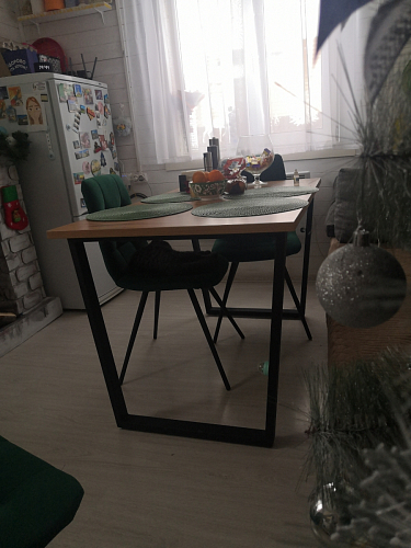 Стол Лота Лофт 140 25 мм черный матовый / бетон фото покупателя 206